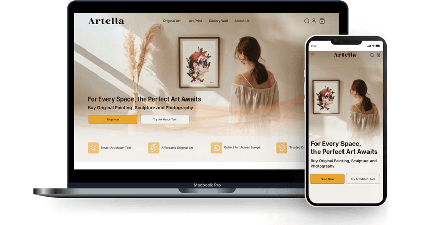 Online Artshop – Artella (UX / UI)