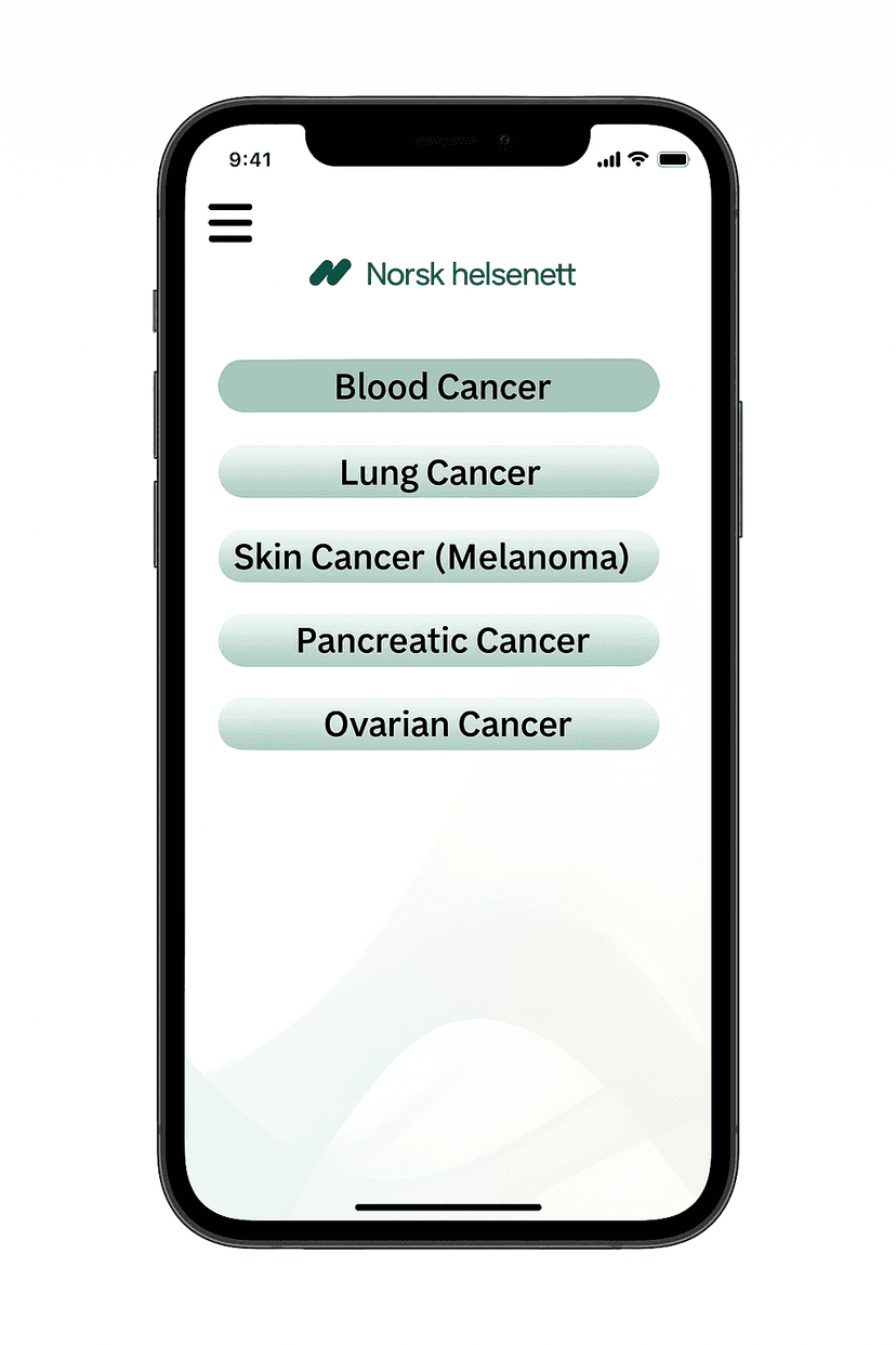 Helsenett app mockup
