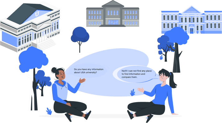 Students comparing universities on EduUSA