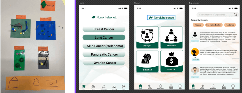 Prototype process and interface screens